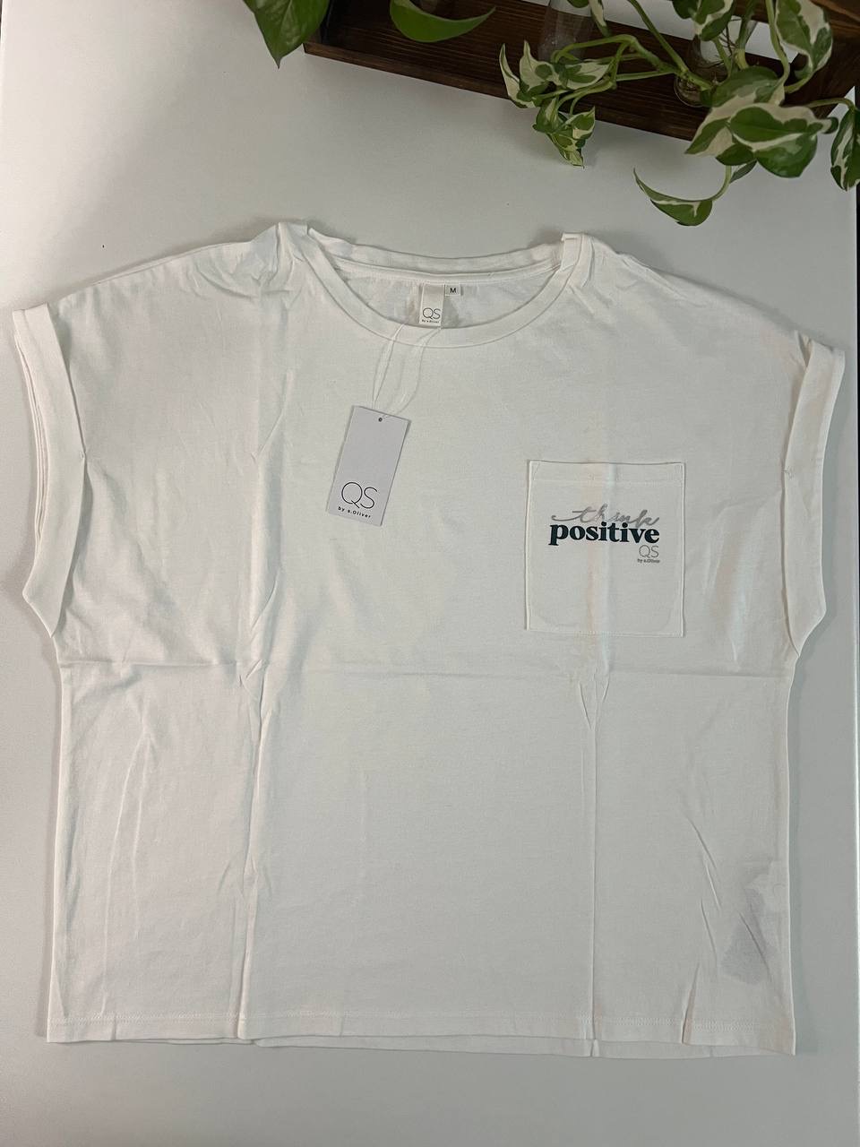 تیشرت سفید زنانه برند QS