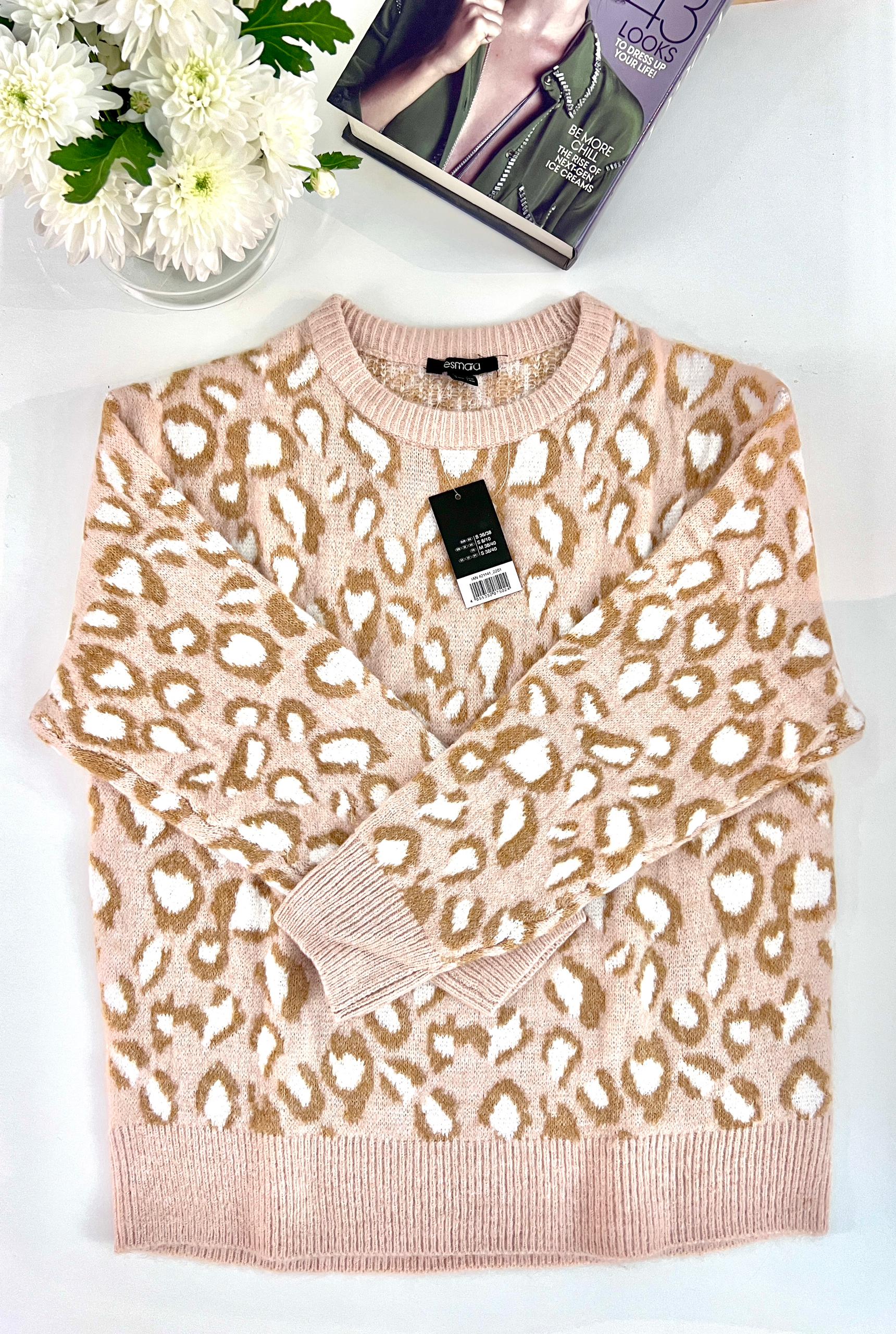 بافت پلنگی زنانه یقه گرد برند esmara سایز S