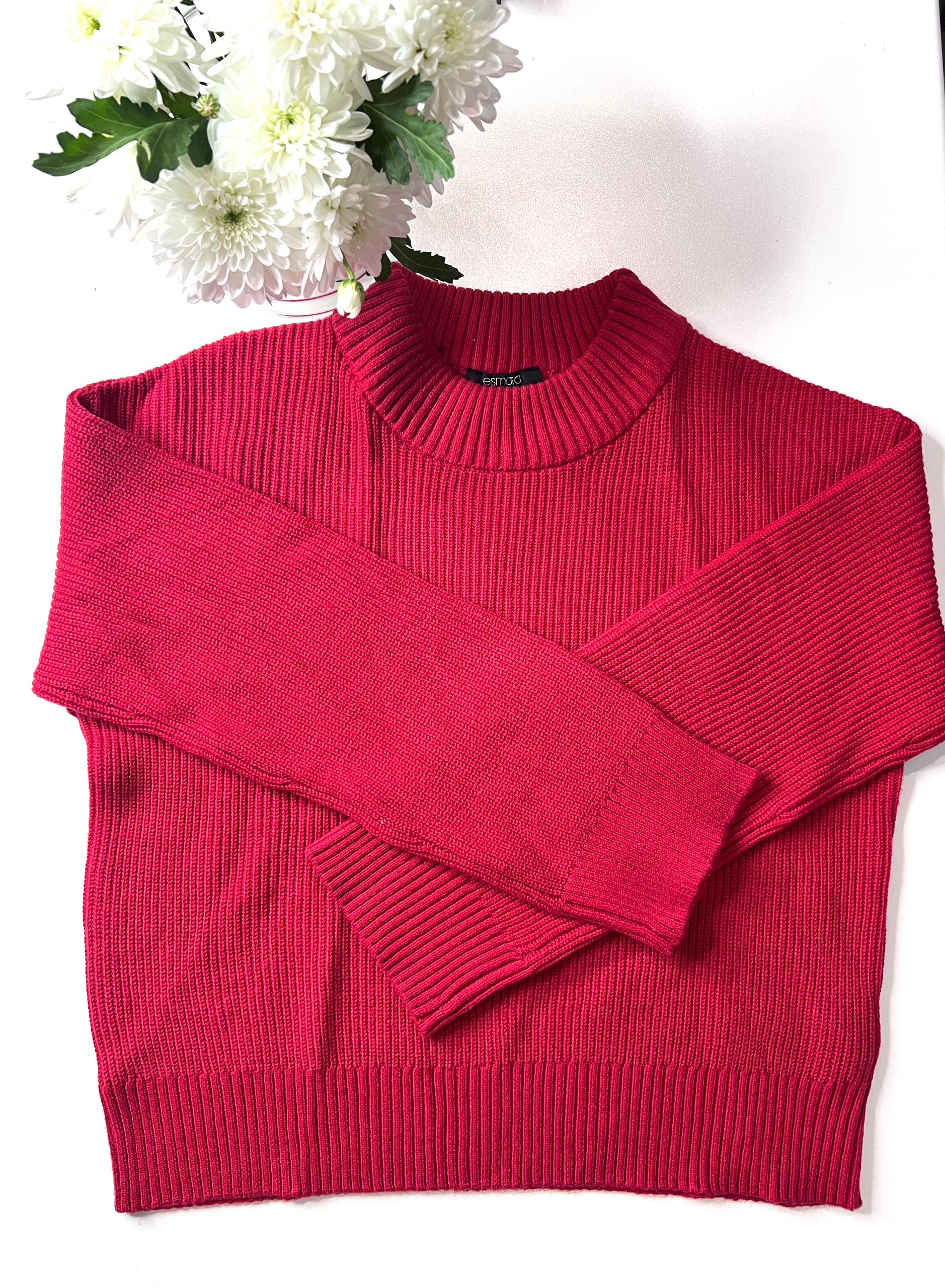 بافت ساده زنانه رنگ قرمز اناری برند esmara سایز S