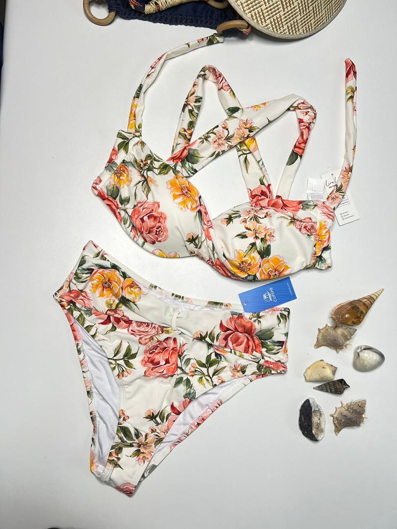 مایو دوتیکه گلدار برند Cupshe سایز M