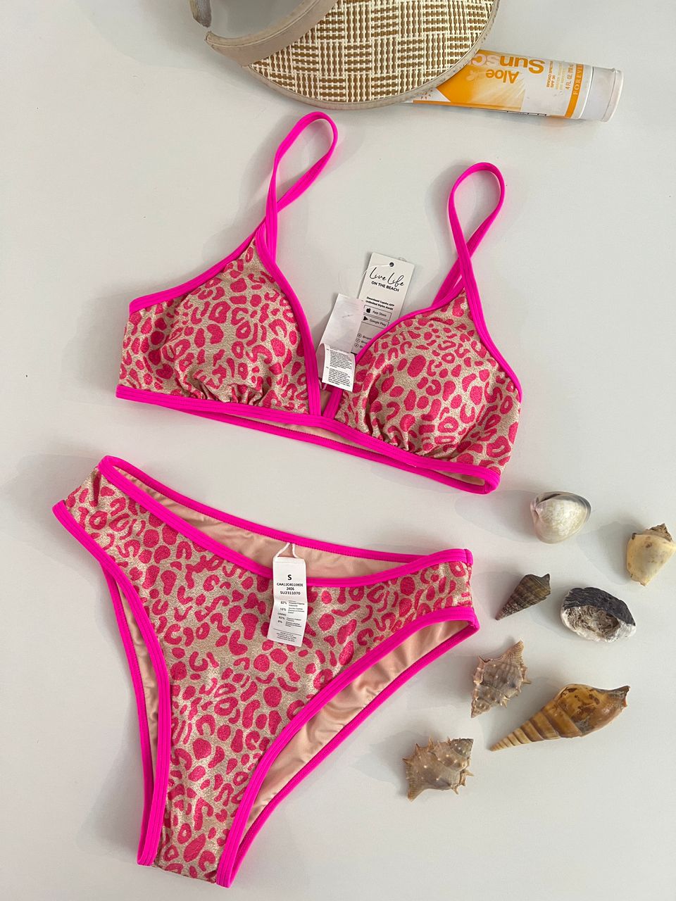 مایو دوتیکه پلنگی برند Cupshe سایز S